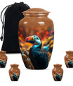 Toucans urn, 10-inch classic aluminium funeral urn