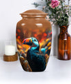 Toucans urn, 10-inch classic aluminium funeral urn