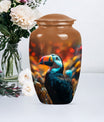 Toucans urn, 10-inch classic aluminium funeral urn