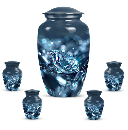 Diamond urn, large classic personalized burial urn.