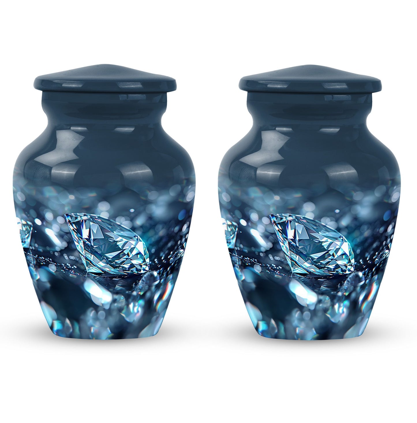 Diamond urn, large classic personalized burial urn.