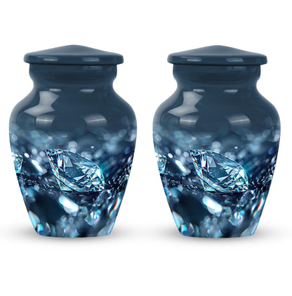 Diamond urn, large classic personalized burial urn.