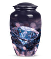 Classic diamond urn, 10-inch large cremation memorial urn.
