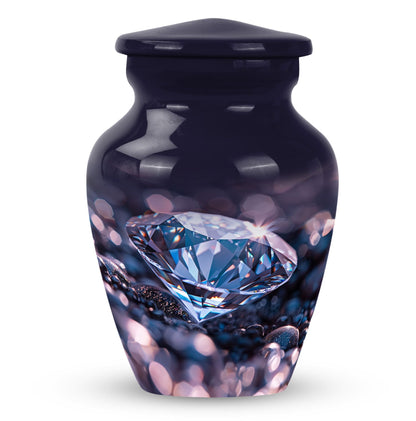 Classic diamond urn, 10-inch large cremation memorial urn.