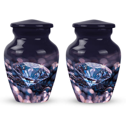 Classic diamond urn, 10-inch large cremation memorial urn.