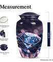 Classic diamond urn, 10-inch large cremation memorial urn.