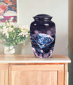 Classic diamond urn, 10-inch large cremation memorial urn.