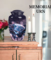 Classic diamond urn, 10-inch large cremation memorial urn.