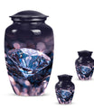 Classic diamond urn, 10-inch large cremation memorial urn.