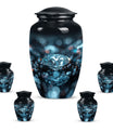 10-inch classic diamond aluminum urn for cremation ashes.