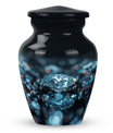 10-inch classic diamond aluminum urn for cremation ashes.