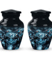 10-inch classic diamond aluminum urn for cremation ashes.
