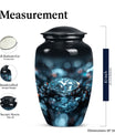 10-inch classic diamond aluminum urn for cremation ashes.