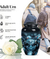 10-inch classic diamond aluminum urn for cremation ashes.