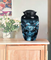 10-inch classic diamond aluminum urn for cremation ashes.