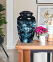 10-inch classic diamond aluminum urn for cremation ashes.