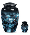 10-inch classic diamond aluminum urn for cremation ashes.