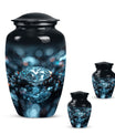 10-inch classic diamond aluminum urn for cremation ashes.