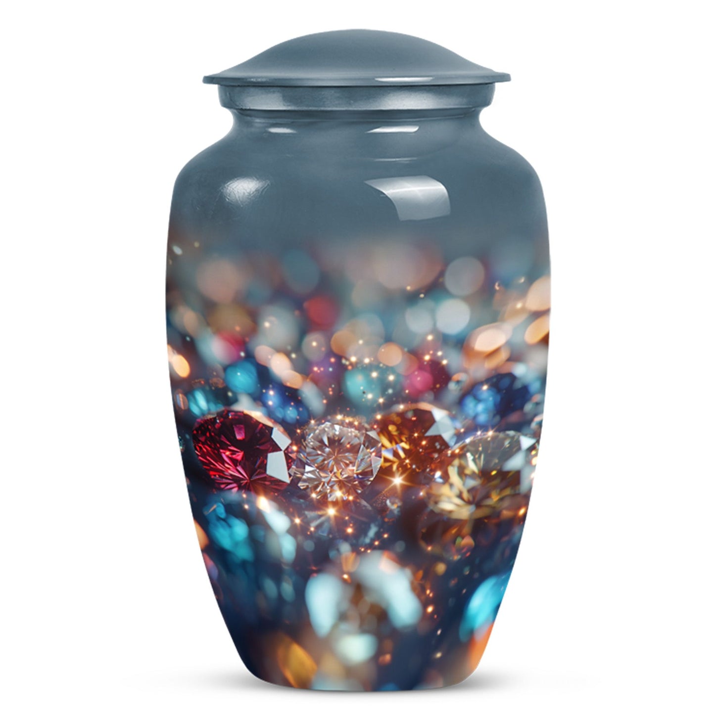 Classic diamond urn for human ashes large cremation urn