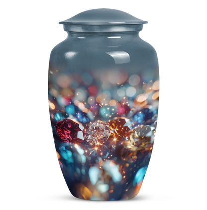 Classic diamond urn for human ashes large cremation urn