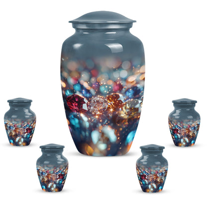 Classic diamond urn for human ashes large cremation urn