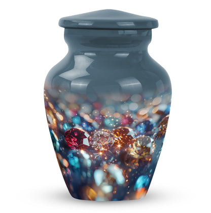 Classic diamond urn for human ashes large cremation urn