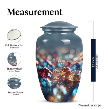 Classic diamond urn for human ashes large cremation urn