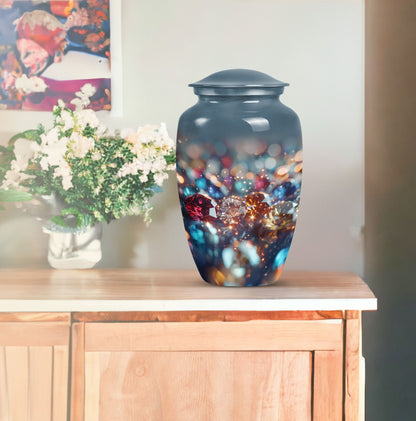 Classic diamond urn for human ashes large cremation urn
