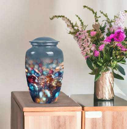 Classic diamond urn for human ashes large cremation urn