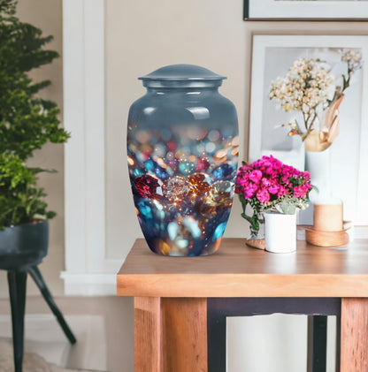 Classic diamond urn for human ashes large cremation urn