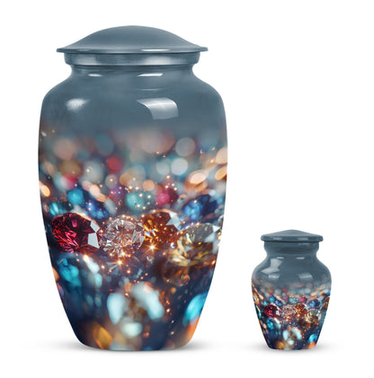 Classic diamond urn for human ashes large cremation urn