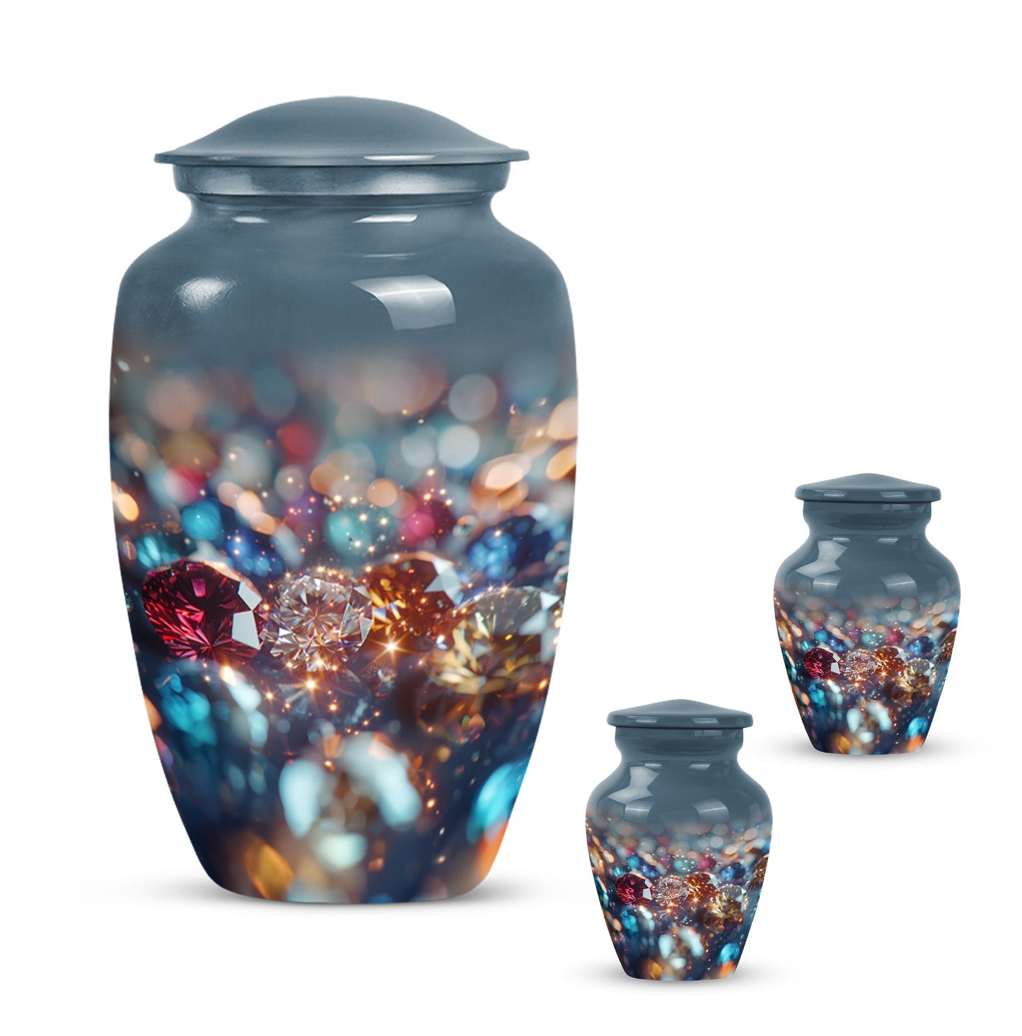 Classic diamond urn for human ashes large cremation urn