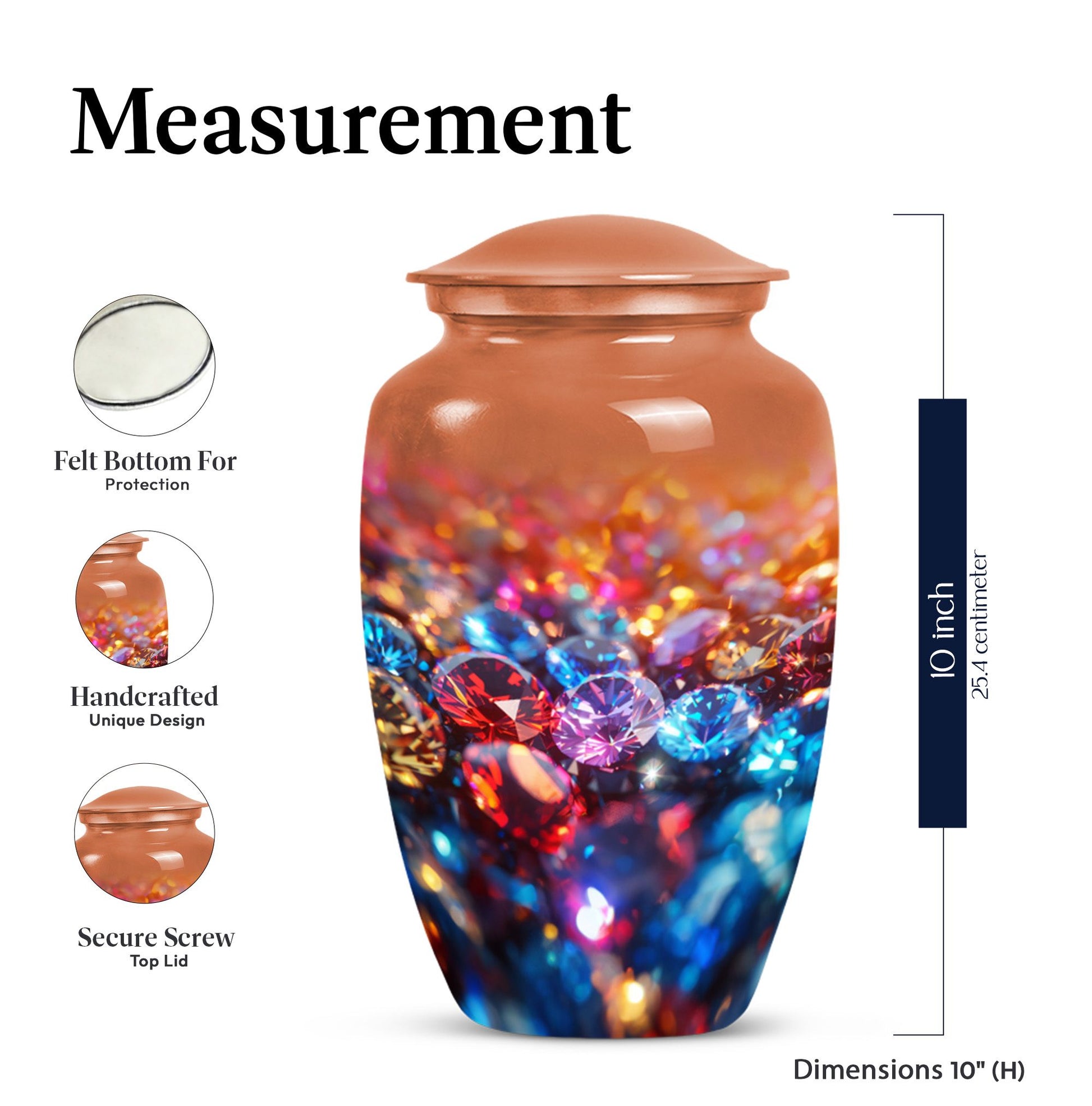 diamond urn for burial cremation, 