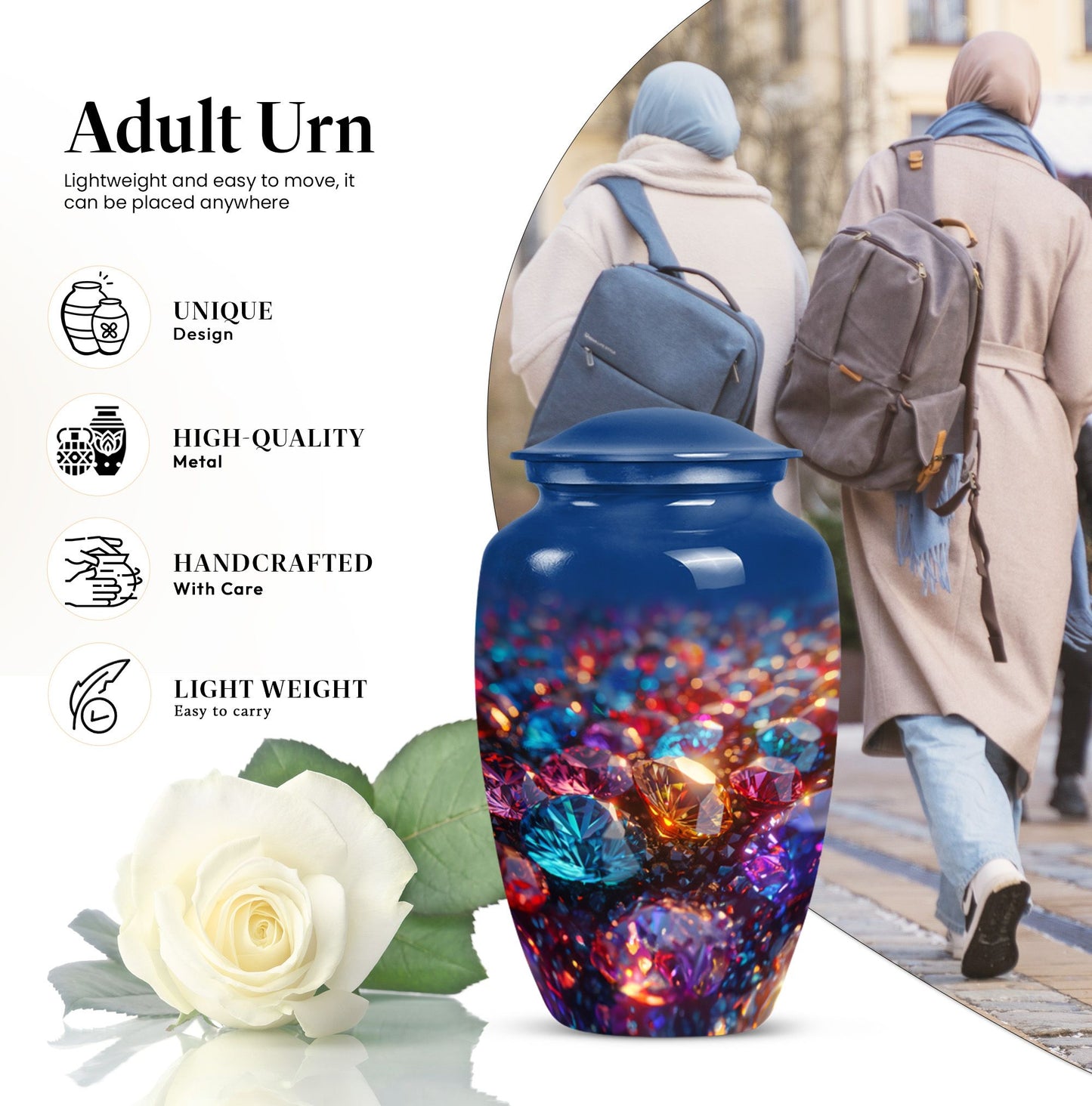 diamond memorial urn for female ashes