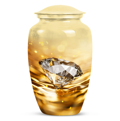 diamond urn in abstract theme for cremation ashes