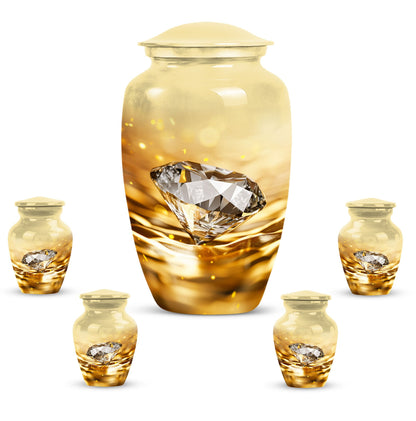 diamond urn in abstract theme for cremation ashes