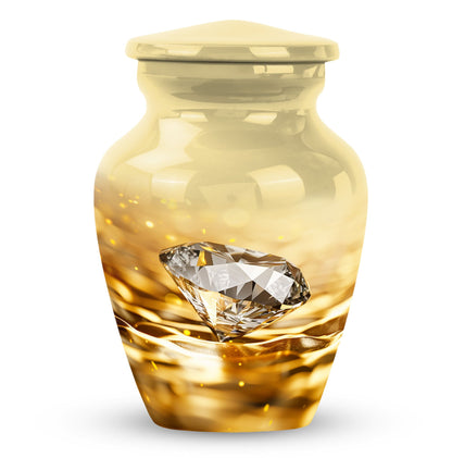 diamond urn in abstract theme for cremation ashes