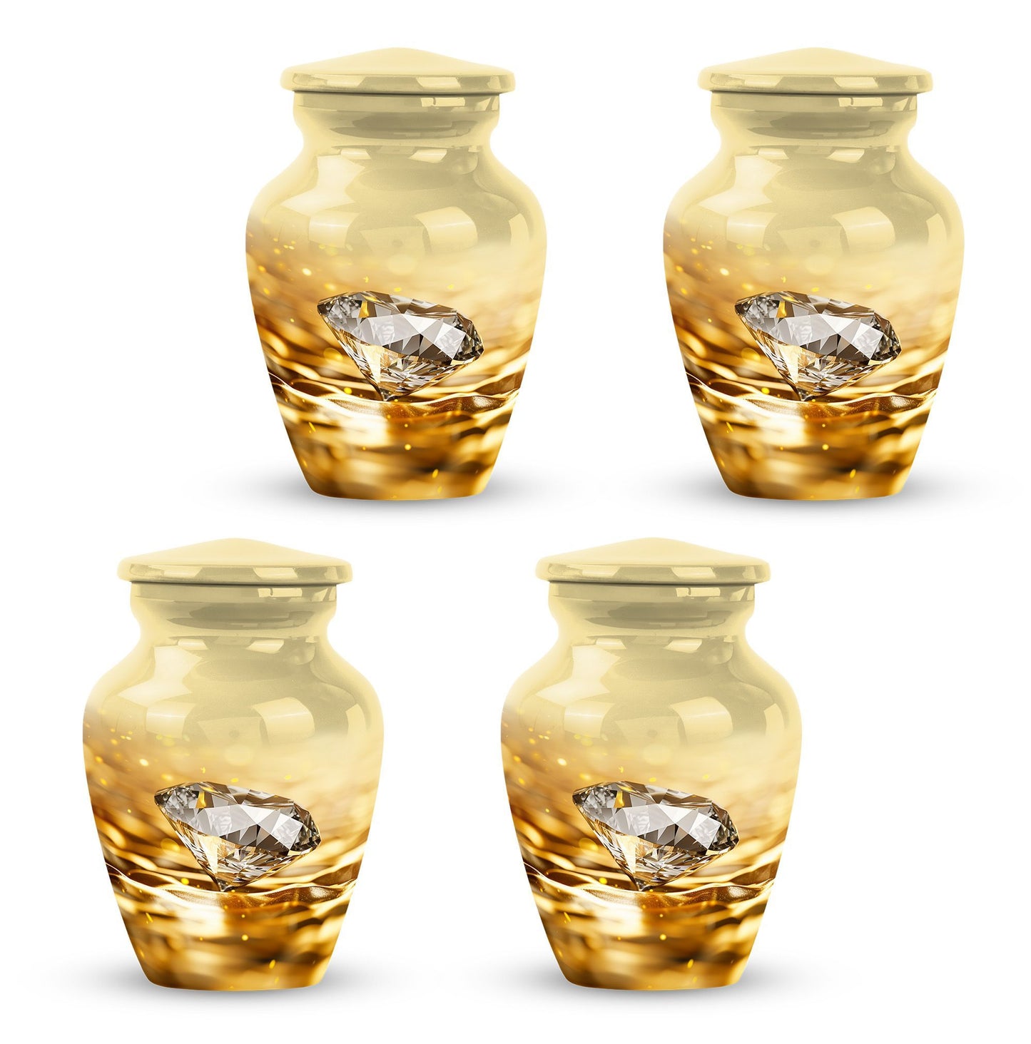 diamond urn in abstract theme for cremation ashes
