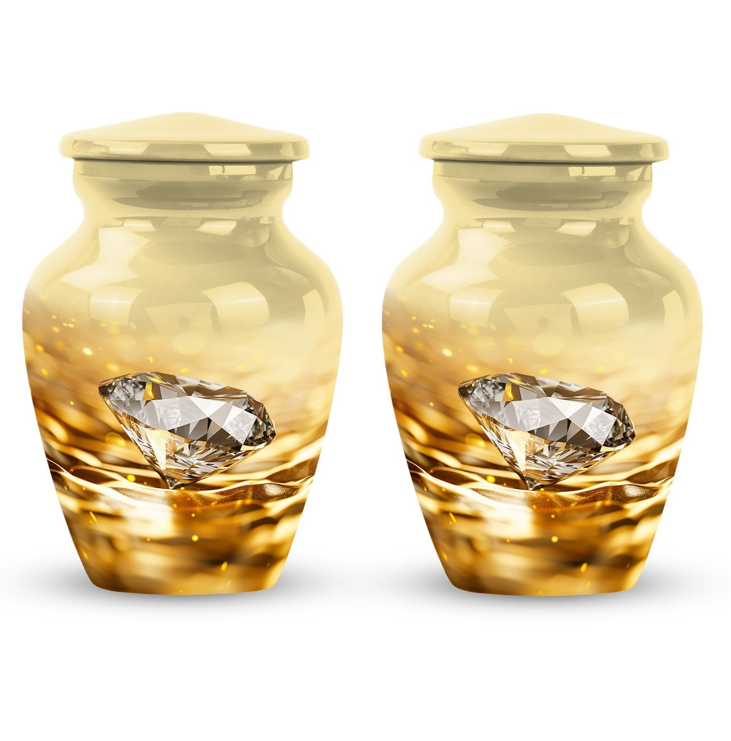 diamond urn in abstract theme for cremation ashes