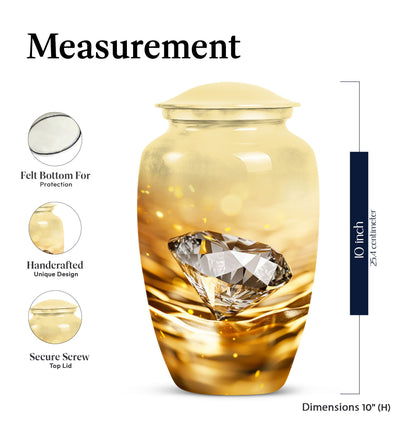 diamond urn in abstract theme for cremation ashes