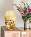 diamond urn in abstract theme for cremation ashes