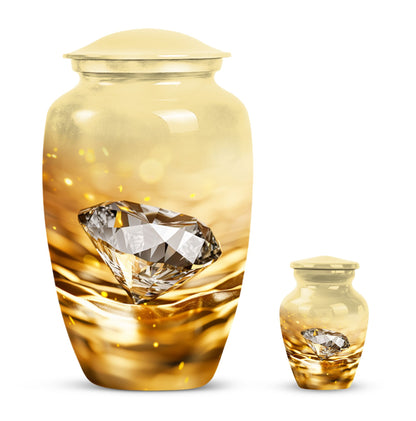 diamond urn in abstract theme for cremation ashes