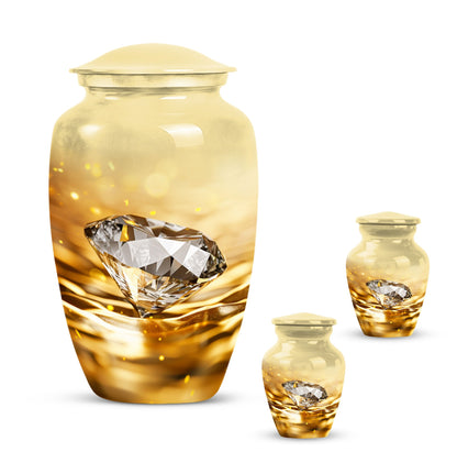 diamond urn in abstract theme for cremation ashes
