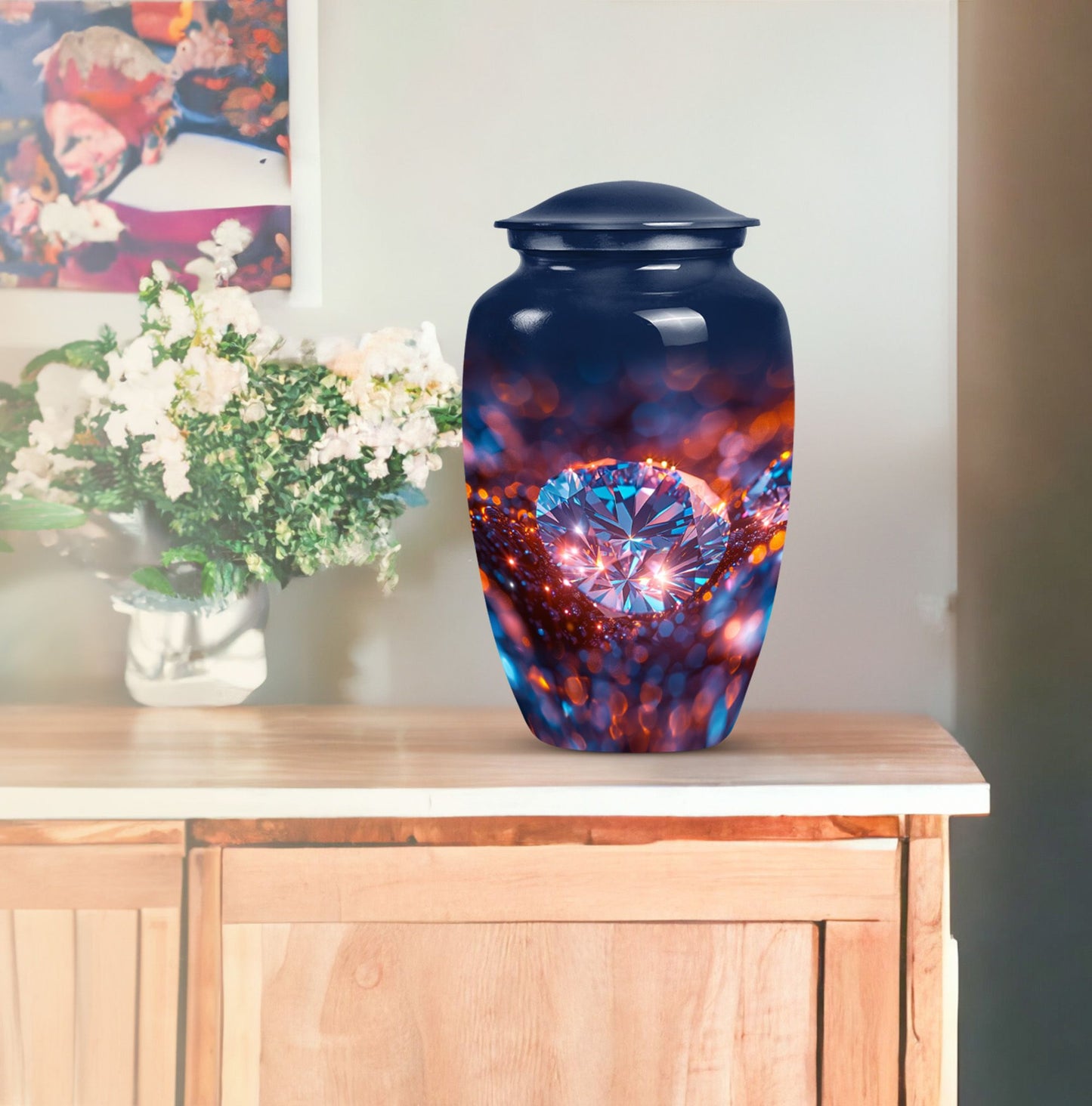 diamond urn for women's ashes.