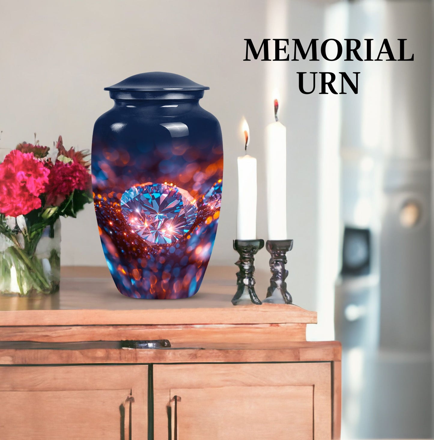 diamond urn for women's ashes.