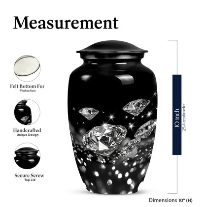 10-inch diamond urn, classic design for large burial