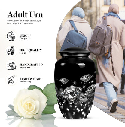 10-inch diamond urn, classic design for large burial