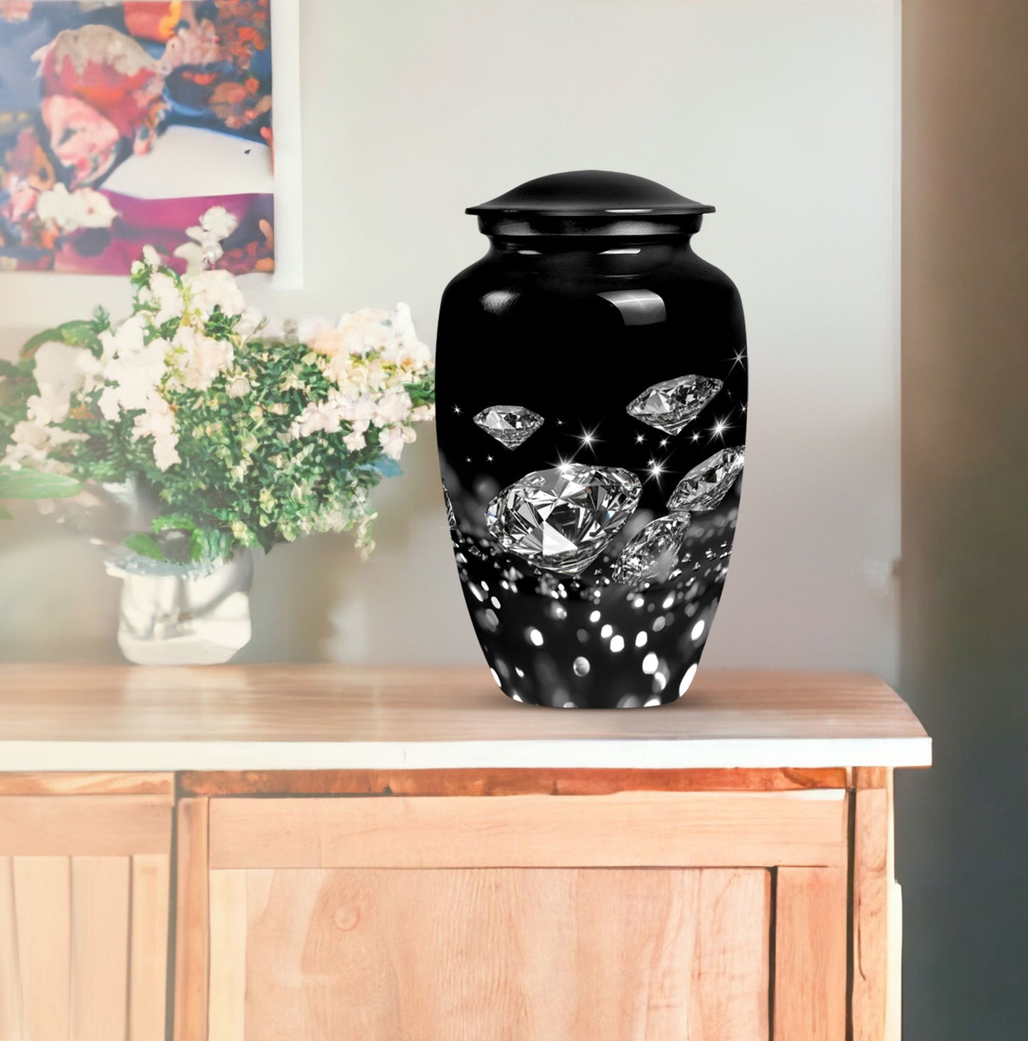 10-inch diamond urn, classic design for large burial