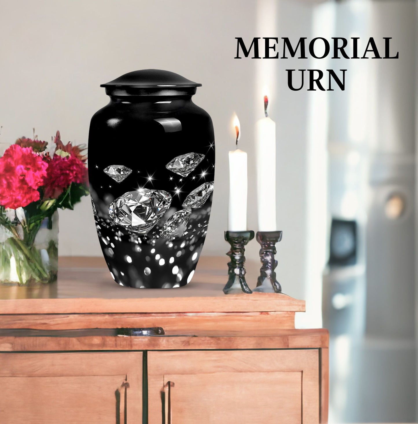 10-inch diamond urn, classic design for large burial