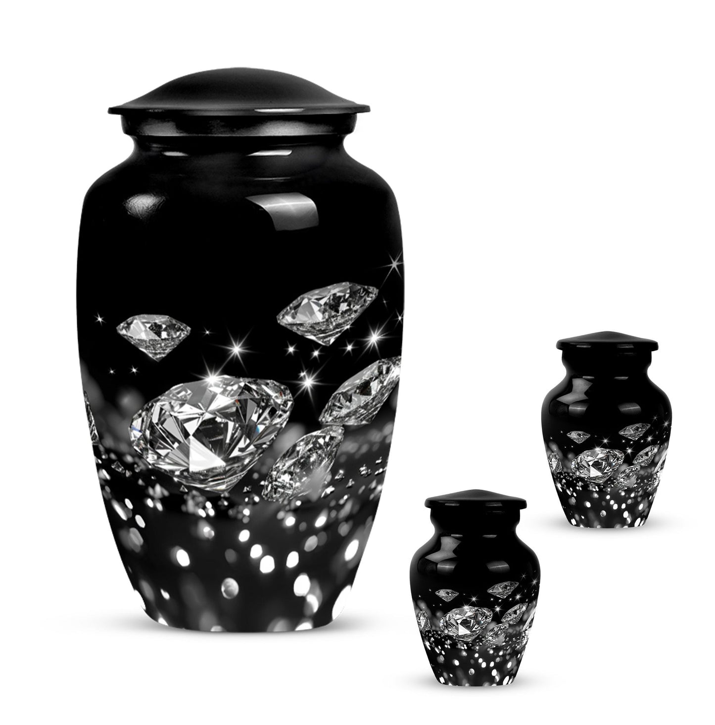 10-inch diamond urn, classic design for large burial